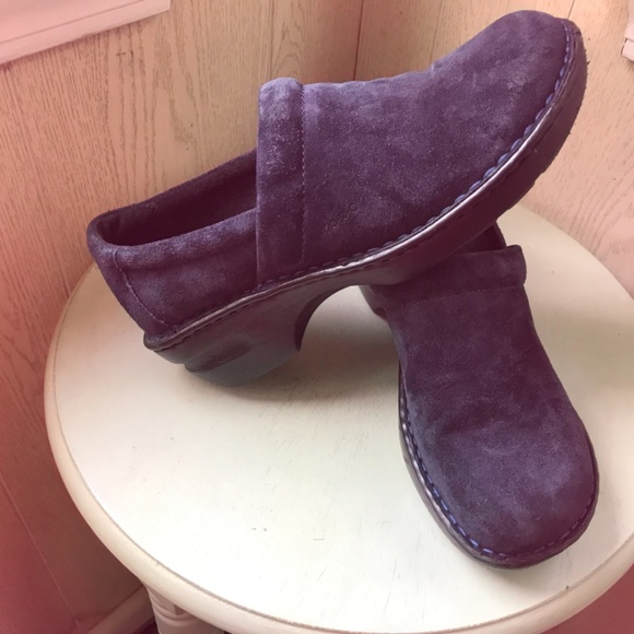 Boc born blue suede leather clogs shoes, women's size 9, excellent shape! - Picture 12 of 15